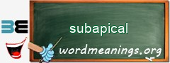 WordMeaning blackboard for subapical